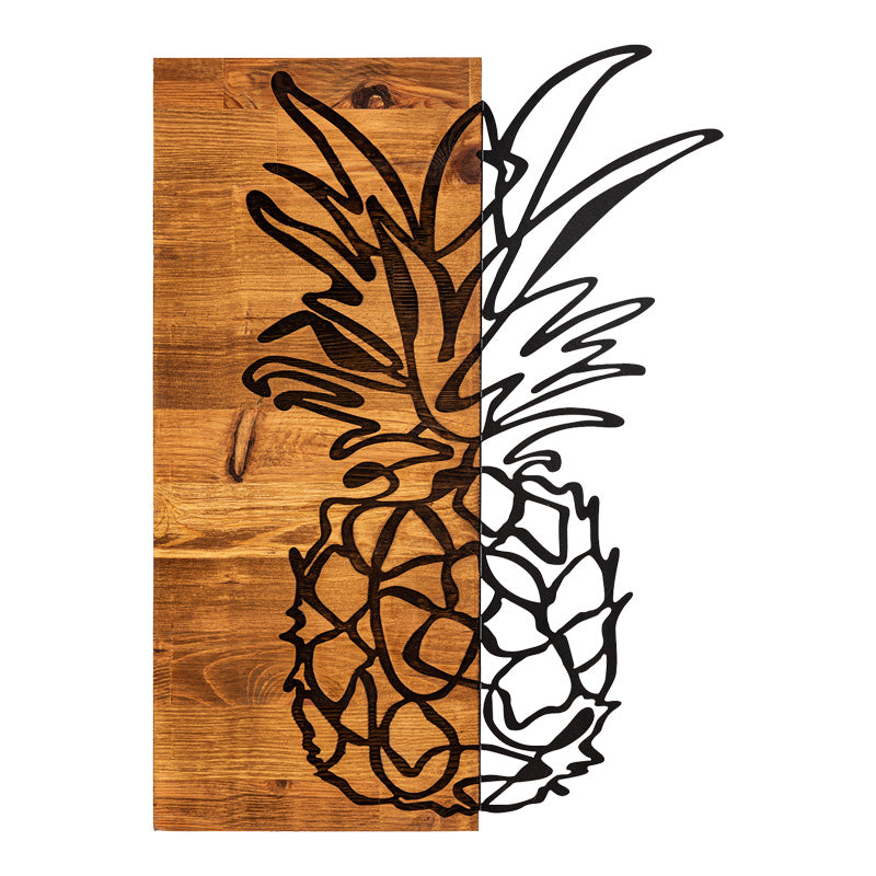 Διακοσμητικό Τοίχου Pinable Ξύλο Πεύκου σε Φυσική Απόχρωση με Μαύρο Μέταλλο 42x3x58