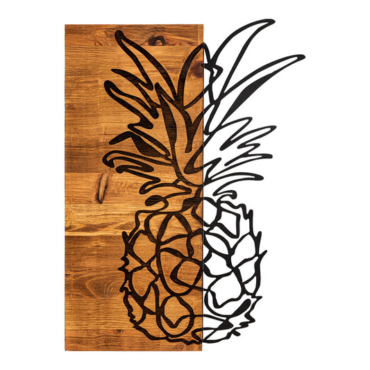 Διακοσμητικό Τοίχου Pinable Ξύλο Πεύκου σε Φυσική Απόχρωση με Μαύρο Μέταλλο 42x3x58