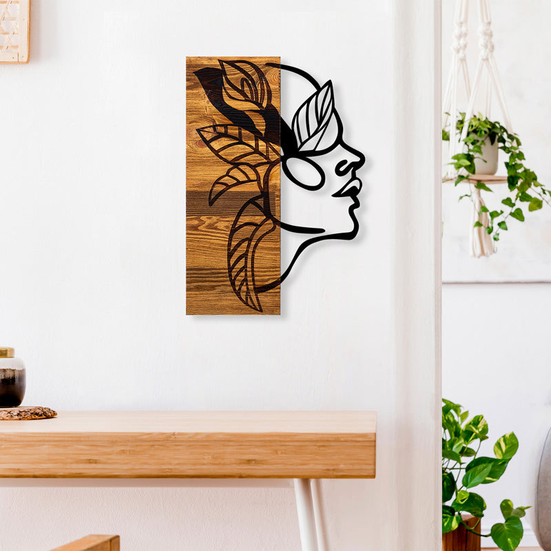 Διακοσμητικό Τοίχου Redian Ξύλο Πεύκου σε Φυσική Απόχρωση με Μαύρο Μέταλλο 34x3x50