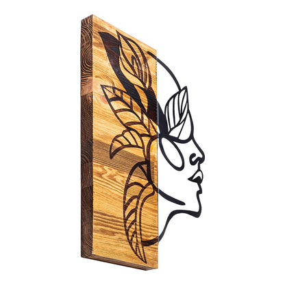 Διακοσμητικό Τοίχου Redian Ξύλο Πεύκου σε Φυσική Απόχρωση με Μαύρο Μέταλλο 34x3x50