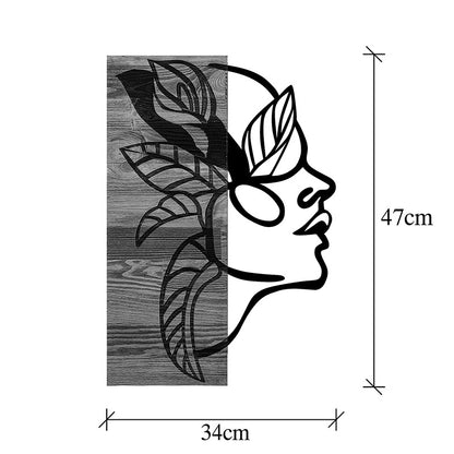 Διακοσμητικό Τοίχου Redian Ξύλο Πεύκου σε Φυσική Απόχρωση με Μαύρο Μέταλλο 34x3x50