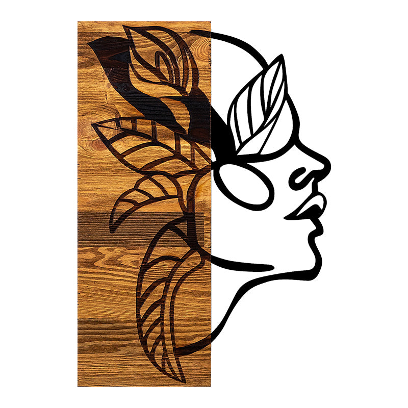 Διακοσμητικό Τοίχου Redian Ξύλο Πεύκου σε Φυσική Απόχρωση με Μαύρο Μέταλλο 34x3x50