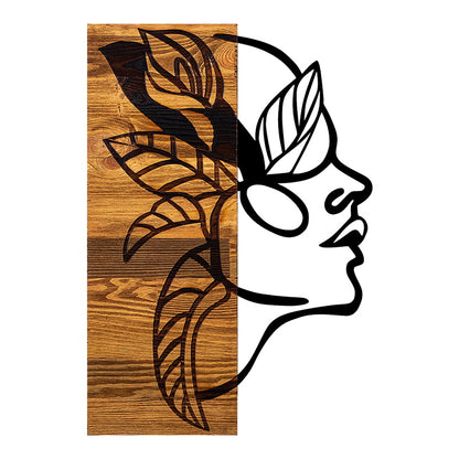 Διακοσμητικό Τοίχου Redian Ξύλο Πεύκου σε Φυσική Απόχρωση με Μαύρο Μέταλλο 34x3x50