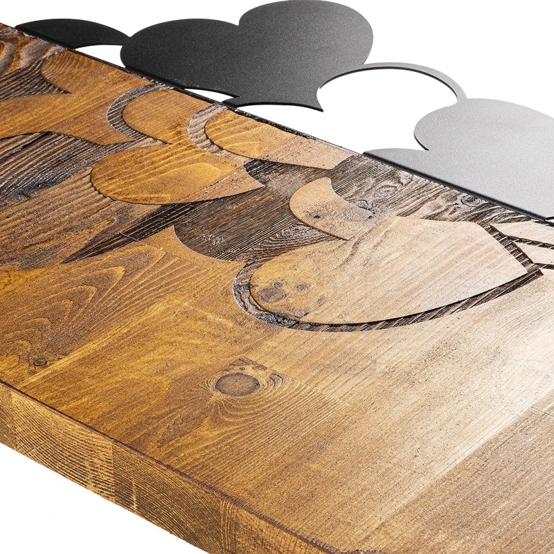 Διακοσμητικό Τοίχου Hearby Ξύλο Πεύκου σε Φυσική Απόχρωση με Μαύρο Μέταλλο 39x3x58