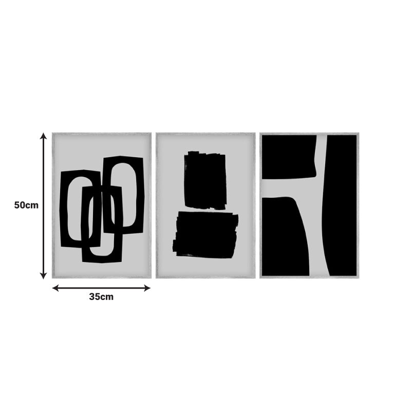 Πίνακας σε Καμβά Blacky Τρίπτυχος με Ψηφιακή Εκτύπωση 50x2x35