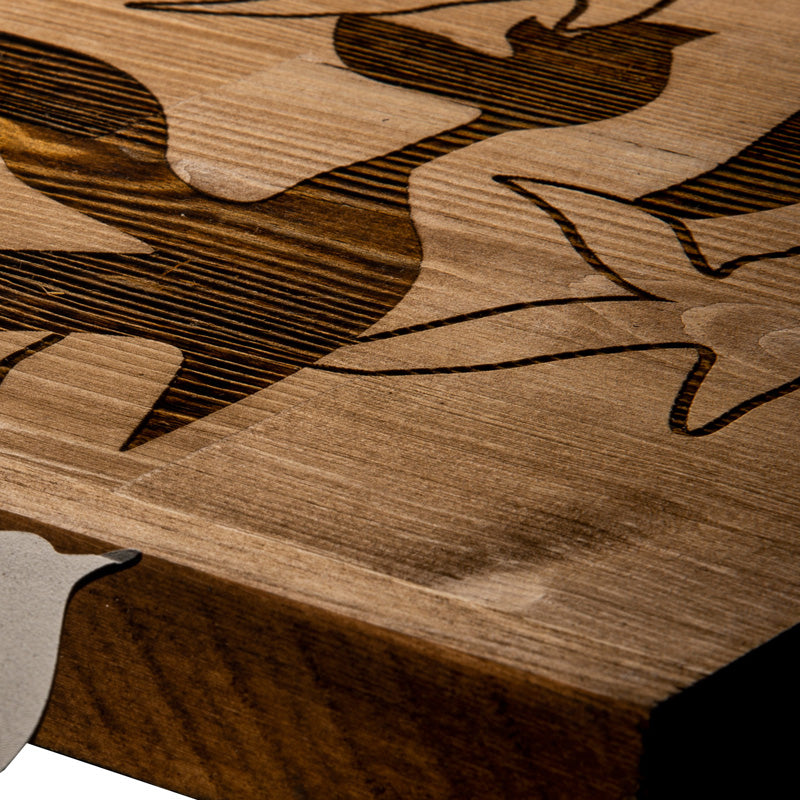 Διακοσμητικό Τοίχου Excore Ξύλο Πεύκου σε Φυσική Απόχρωση με Μαύρο Μέταλλο 111x3x25