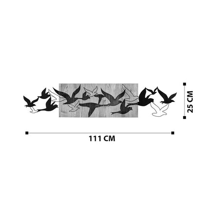 Διακοσμητικό Τοίχου Excore Ξύλο Πεύκου σε Φυσική Απόχρωση με Μαύρο Μέταλλο 111x3x25