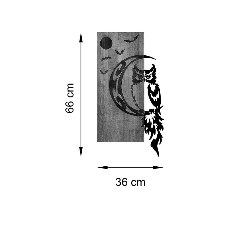 Διακοσμητικό Τοίχου Owle Ξύλο Πεύκου σε Φυσική Απόχρωση με Μαύρο Μέταλλο 36x3x66