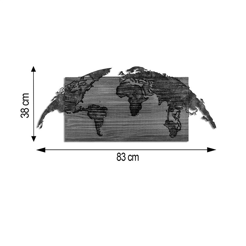 Διακοσμητικό Τοίχου Mable Ξύλο Πεύκου σε Φυσική Απόχρωση με Μαύρο Μέταλλο 83x3x38