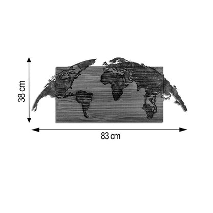 Διακοσμητικό Τοίχου Mable Ξύλο Πεύκου σε Φυσική Απόχρωση με Μαύρο Μέταλλο 83x3x38