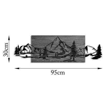 Διακοσμητικό Τοίχου Nereve Ξύλο Πεύκου σε Φυσική Απόχρωση με Μαύρο Μέταλλο 95x3x30