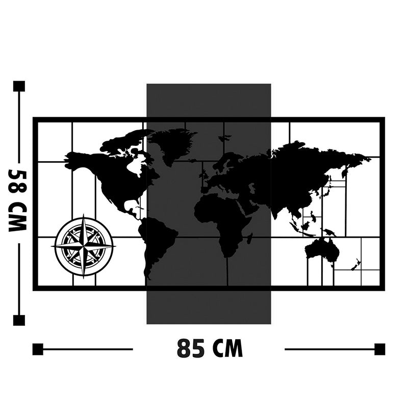 Διακοσμητικό Τοίχου Merzo Ξύλο Πεύκου σε Φυσική Απόχρωση με Μαύρο Μέταλλο 58x3x85