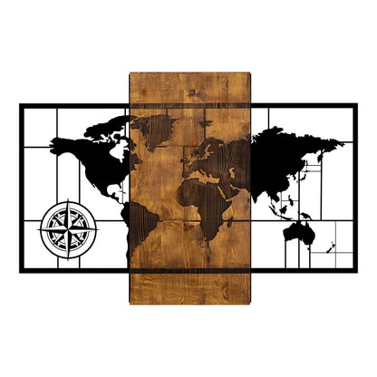 Διακοσμητικό Τοίχου Merzo Ξύλο Πεύκου σε Φυσική Απόχρωση με Μαύρο Μέταλλο 58x3x85