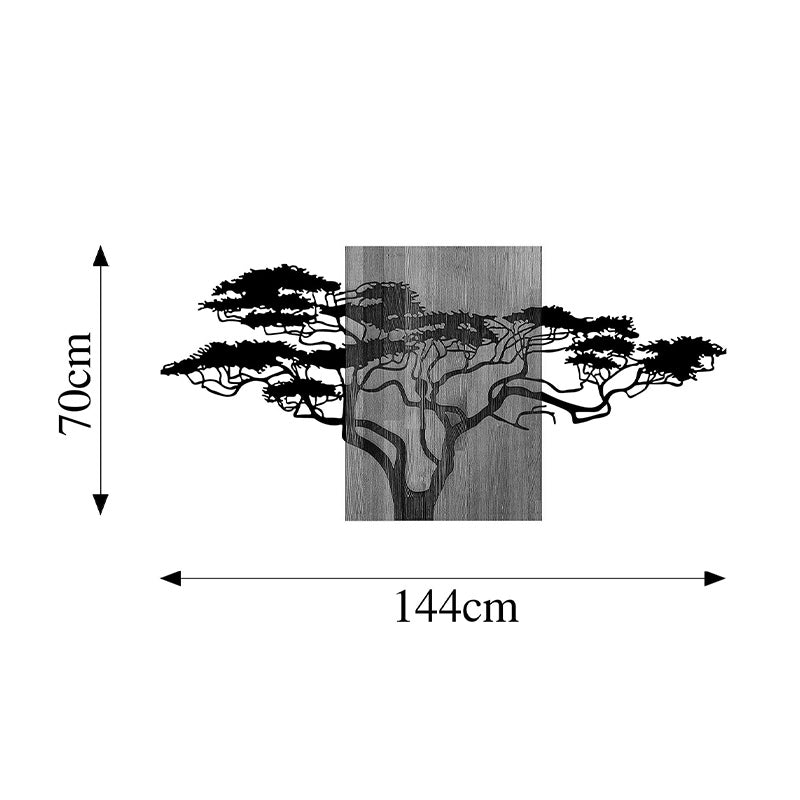 Διακοσμητικό Τοίχου Efren Ξύλο Πεύκου σε Φυσική Απόχρωση με Μαύρο Μέταλλο 144x3x70