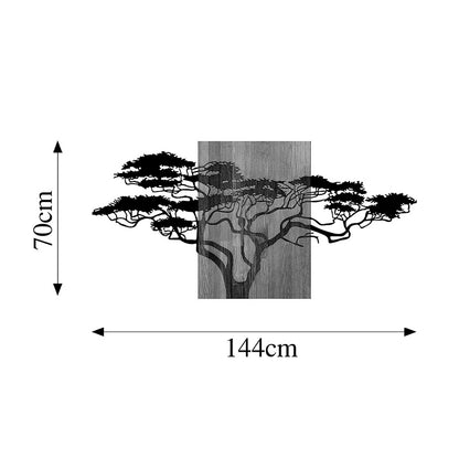 Διακοσμητικό Τοίχου Efren Ξύλο Πεύκου σε Φυσική Απόχρωση με Μαύρο Μέταλλο 144x3x70