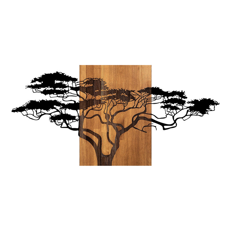 Διακοσμητικό Τοίχου Efren Ξύλο Πεύκου σε Φυσική Απόχρωση με Μαύρο Μέταλλο 144x3x70