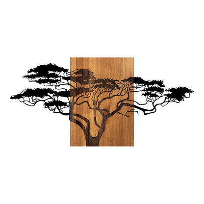 Διακοσμητικό Τοίχου Efren Ξύλο Πεύκου σε Φυσική Απόχρωση με Μαύρο Μέταλλο 144x3x70