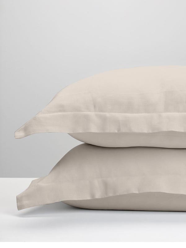 Μαξιλαροθήκες Oxford Satin Beige 50x70εκ