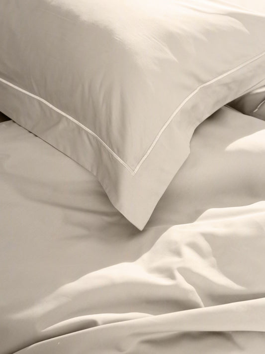 Μαξιλαροθήκες Βαμβακοσατέν Omnia Oxford Beige 50x70εκ