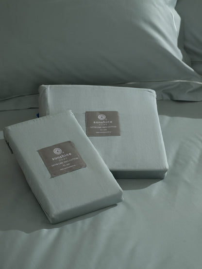 Μαξιλαροθήκες Βαμβακοσατέν Omnia Oxford Aqua 50x70εκ