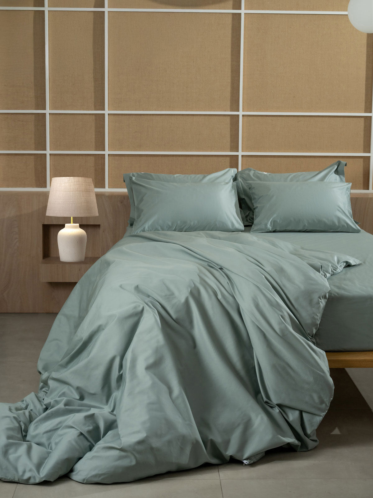 Μαξιλαροθήκες Βαμβακοσατέν Omnia Oxford Aqua 50x70εκ