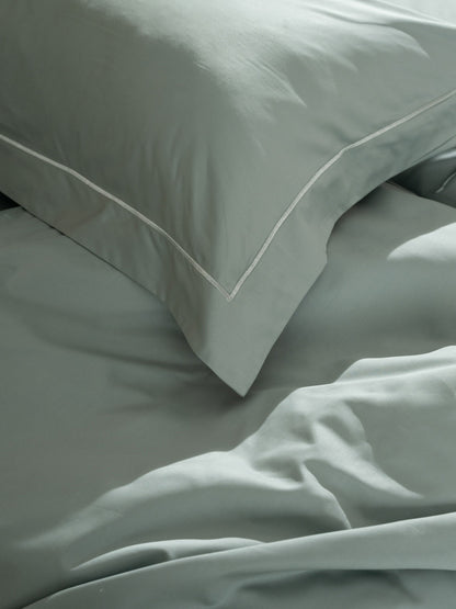 Μαξιλαροθήκες Βαμβακοσατέν Omnia Oxford Aqua 50x70εκ