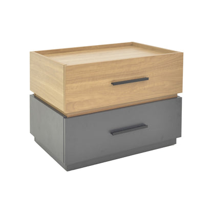 Κομοδίνο Sonlen MDF σε Sonoma-Ανθρακί Απόχρωση 60x40x44.5