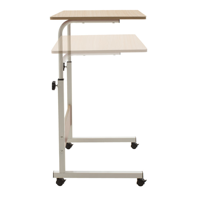 Γραφείο Piper με Αυξομείωση Ύψους-MDF Φυσικό-Λευκό 60x40x69-90