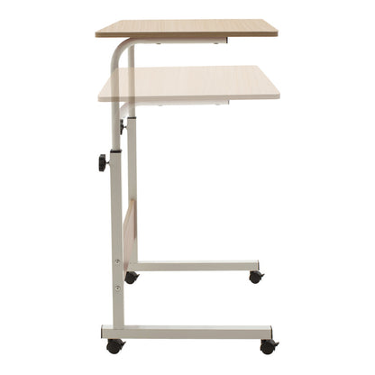 Γραφείο Piper με Αυξομείωση Ύψους-MDF Φυσικό-Λευκό 60x40x69-90