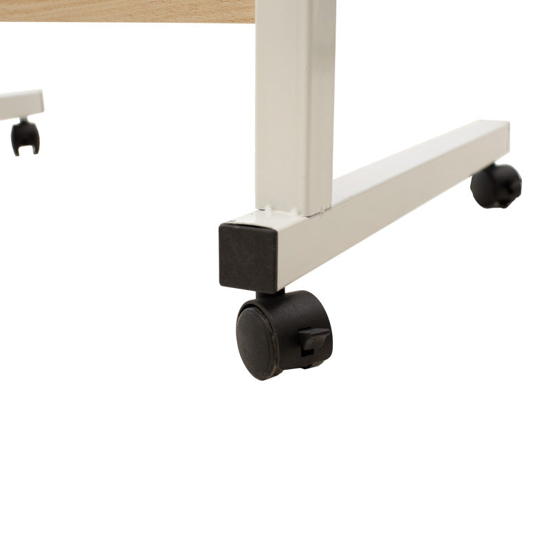 Γραφείο Piper με Αυξομείωση Ύψους-MDF Φυσικό-Λευκό 60x40x69-90