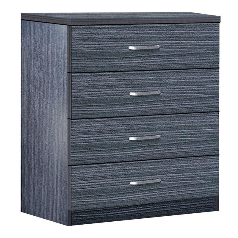 Συρταριέρα Killian με 4 Συρτάρια Μαύρο-Καρυδί 80x40x80