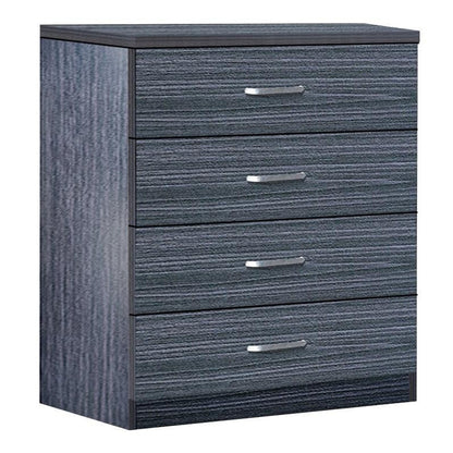 Συρταριέρα Killian με 4 Συρτάρια Μαύρο-Καρυδί 80x40x80