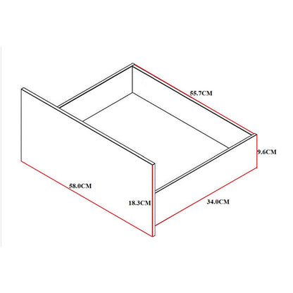 Συρταριέρα Kuanger σε Λευκή-Φυσική Απόχρωση 120x40x70