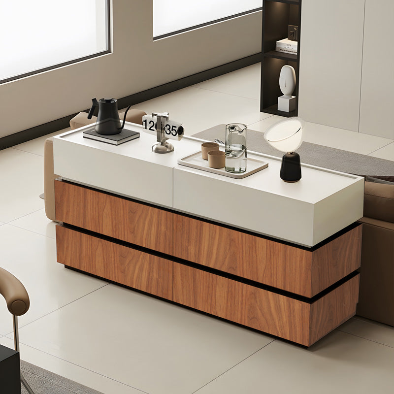 Συρταριέρα Sonlen Μελαμίνη και MDF σε Καρυδί-Μπεζ Απόχρωση 120x40x72