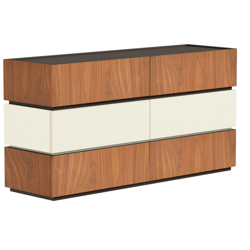 Συρταριέρα Sonlen Μελαμίνη και MDF σε Καρυδί-Μπεζ Απόχρωση 120x40x72