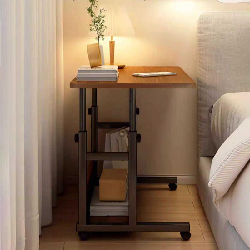 Γραφείο Τροχήλατο Stolu I MDF-Metal σε Καρυδί Απόχρωση 80x40x68