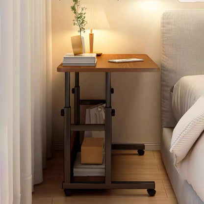 Γραφείο Τροχήλατο Stolu I MDF-Metal σε Καρυδί Απόχρωση 80x40x68