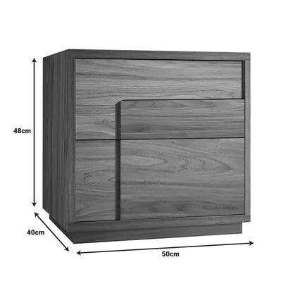 Κομοδίνο Inget MDF σε Καρυδί Απόχρωση 50x40x48