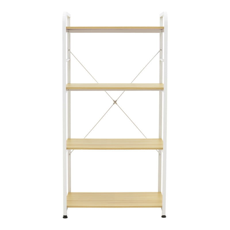 Ραφιέρα Επιδαπέδια Depo Μέταλλο Λευκό-MDF σε Φυσική Απόχρωση 60x40x120