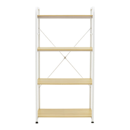 Ραφιέρα Επιδαπέδια Depo Μέταλλο Λευκό-MDF σε Φυσική Απόχρωση 60x40x120