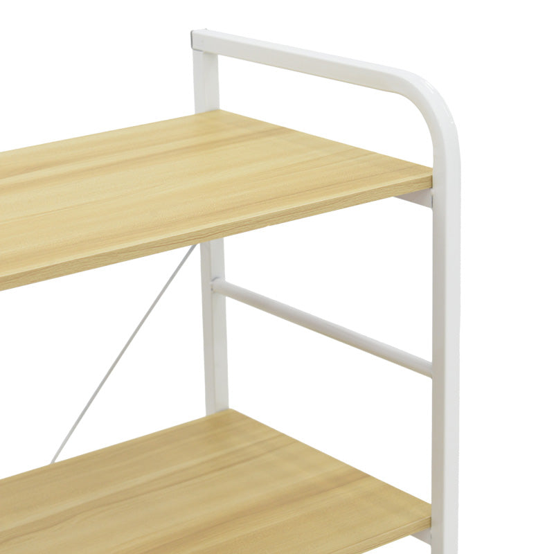 Ραφιέρα Επιδαπέδια Depo Μέταλλο Λευκό-MDF σε Φυσική Απόχρωση 60x40x120