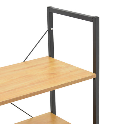 Ραφιέρα Επιδαπέδια με Ντουλάπι Kuili Μέταλλο Μαύρο-MDF σε Oak Απόχρωση 60x36x121