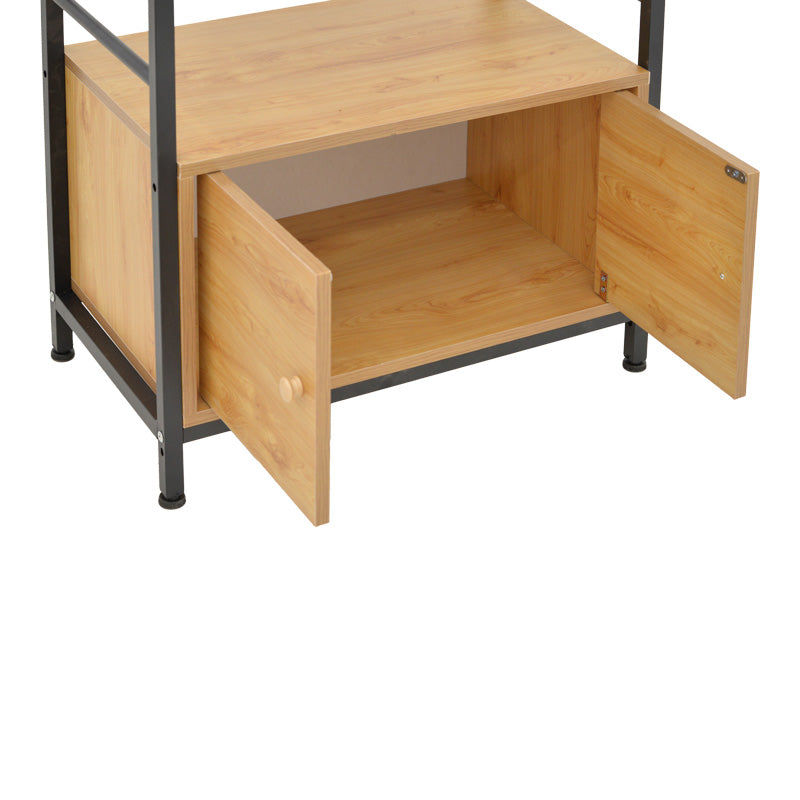 Ραφιέρα Επιδαπέδια με Ντουλάπι Kuili Μέταλλο Μαύρο-MDF σε Oak Απόχρωση 60x36x121