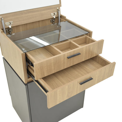 Τουαλέτα Κρεβατοκάμαρας Sonlen Ανθρακί-Ανοιχτό Καρυδί 60x45x130