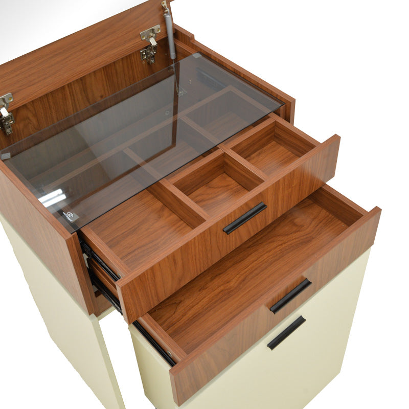 Τουαλέτα Κρεβατοκάμαρας Sonlen σε Καρυδί-Κρεμ Απόχρωση 60x45x130