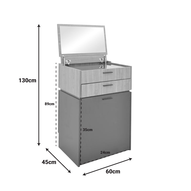 Τουαλέτα Κρεβατοκάμαρας Sonlen σε Καρυδί-Κρεμ Απόχρωση 60x45x130