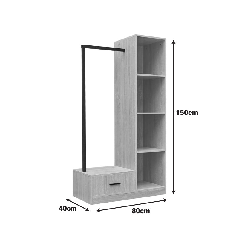 Έπιπλο Εισόδου Erdeco MDF σε Φυσική Απόχρωση 80x40x150