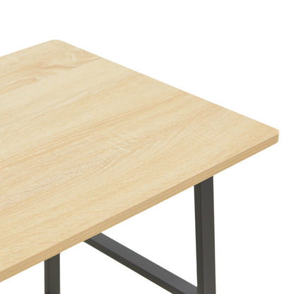 Γραφείο Εργασίας Ferje με Ράφια MDF σε Φυσική με Μαύρη Απόχρωση 100x48x75