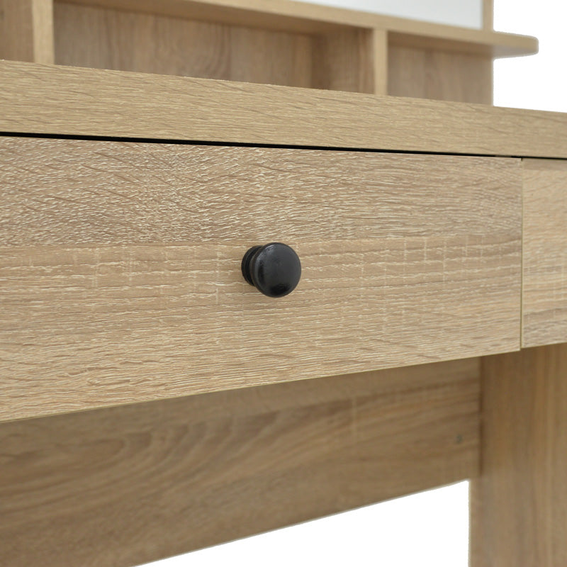 Τουαλέτα Κρεβατοκάμαρας Cenzo σε Φυσική με Μαύρη Απόχρωση 80x40x155