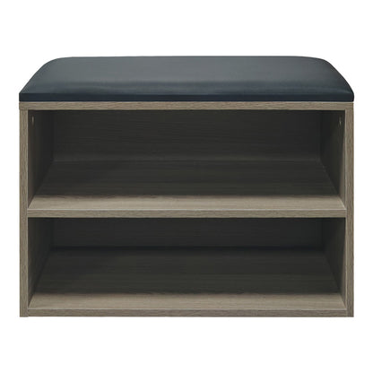 Παπουτσοθήκη-Σκαμπό Kiana 4 Ζεύγων με Μαξιλάρι σε Γκρι-Oak Απόχρωση 60x32x44